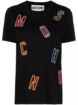 Moschino футболка с логотипом, черный