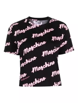 Moschino футболка с логотипом, черный