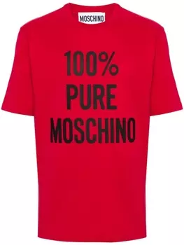 Moschino футболка с логотипом, красный