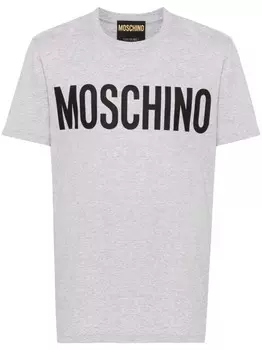 Moschino футболка с логотипом, серый