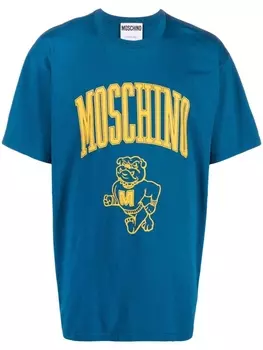 Moschino футболка с логотипом, синий