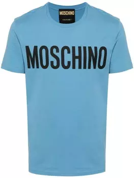 Moschino футболка с логотипом, синий