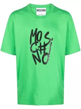 Moschino футболка с логотипом, зеленый