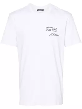 Moschino футболка с надписью, белый