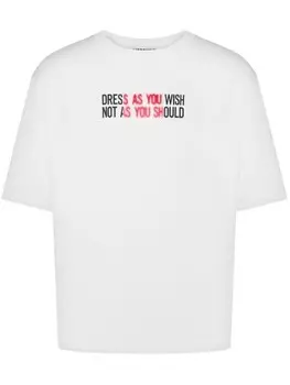 Moschino футболка с надписью, белый