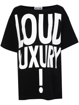 Moschino футболка с надписью, черный