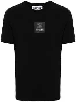 Moschino футболка с нашивкой, черный