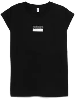 Moschino футболка с нашивкой-логотипом, черный