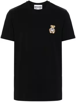 Moschino футболка с нашивкой Teddy Bear, черный