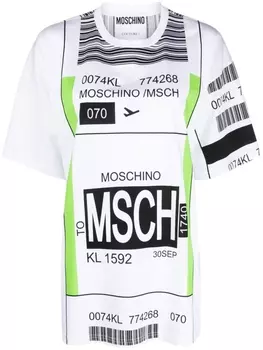 Moschino футболка с принтом, белый