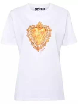 Moschino футболка с принтом, белый