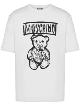 Moschino футболка с принтом, белый