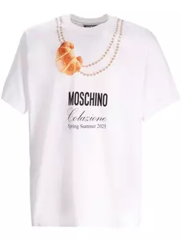 Moschino футболка с принтом, белый