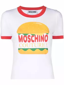 Moschino футболка с принтом, белый