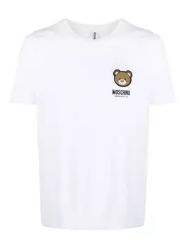 Moschino футболка с принтом Leo Teddy, белый