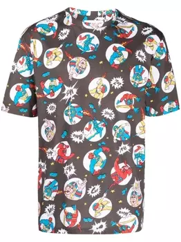 Moschino футболка с принтом, серый