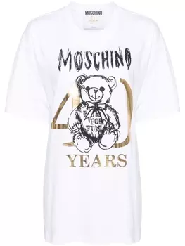 Moschino футболка с принтом Teddy Bear, белый