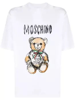 Moschino футболка с принтом Teddy Bear, белый