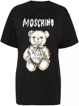 Moschino футболка с принтом Teddy Bear, черный