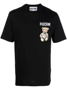 Moschino футболка с принтом Teddy Bear, черный