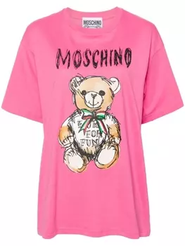 Moschino футболка с принтом Teddy Bear, розовый