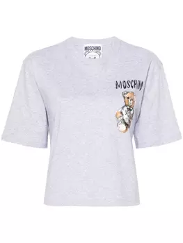 Moschino футболка с принтом Teddy Bear, серый