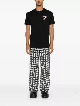 Moschino футболка с принтом в виде значков, черный