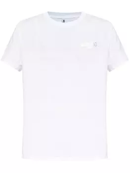 Moschino футболка с вышитым логотипом, белый