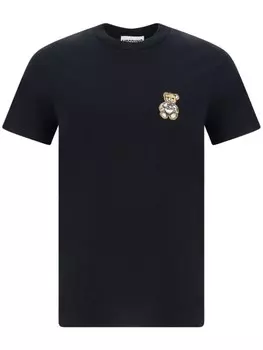 Moschino футболка с вышивкой Bear, черный