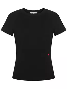 Moschino футболка с вышивкой, черный