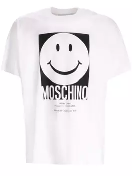 Moschino футболка Smiley, белый