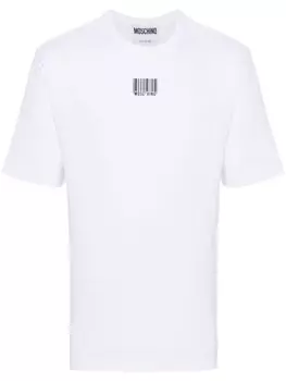 Moschino футболка со штрих-кодом, белый