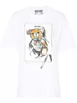 Moschino футболка Teddy Bear, белый
