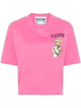 Moschino футболка Teddy Bear с логотипом, розовый