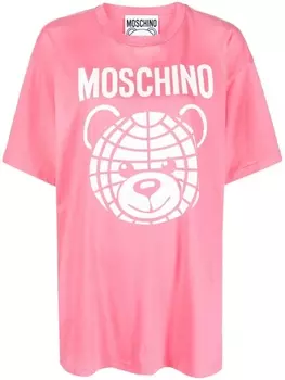 Moschino футболка Teddy Bear с логотипом, розовый