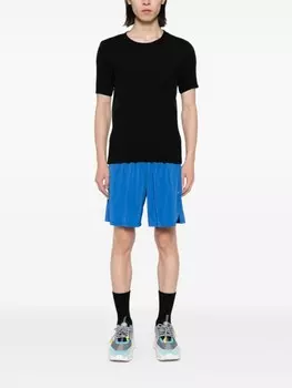 Moschino футболка в рубчик с логотипом, черный