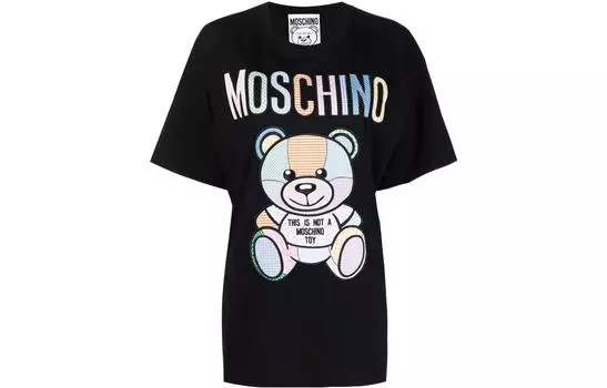 MOSCHINO Футболка женская, черная, обычная