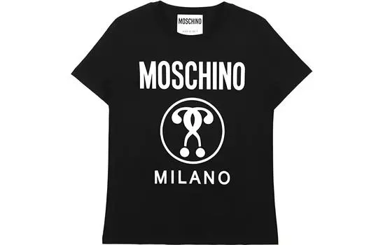 MOSCHINO Футболка женская, черная, обычная