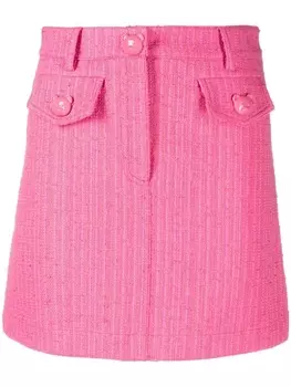 Moschino high-waisted tweed skirt, розовый
