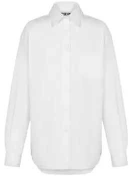 Moschino хлопковая рубашка, белый