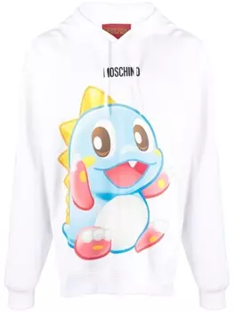Moschino худи с графичным принтом, белый