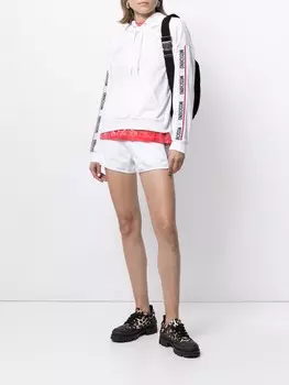 Moschino худи с кулиской и логотипом, белый