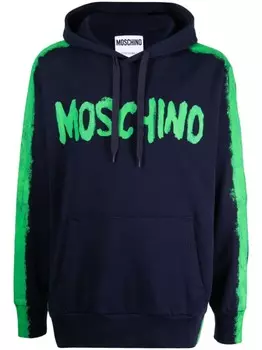 Moschino худи с логотипом, синий