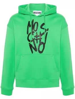 Moschino худи с логотипом, зеленый
