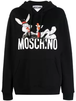 Moschino худи с принтом Bugs Bunny, черный