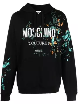 Moschino худи с принтом, черный