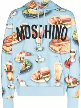 Moschino худи с принтом Diner Group, синий