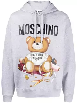 Moschino худи с принтом Teddy Bear, серый