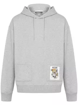 Moschino худи с принтом Teddy Bear, серый