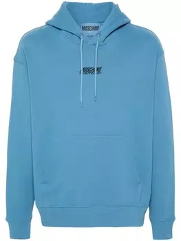 Moschino худи с вышитым логотипом, синий